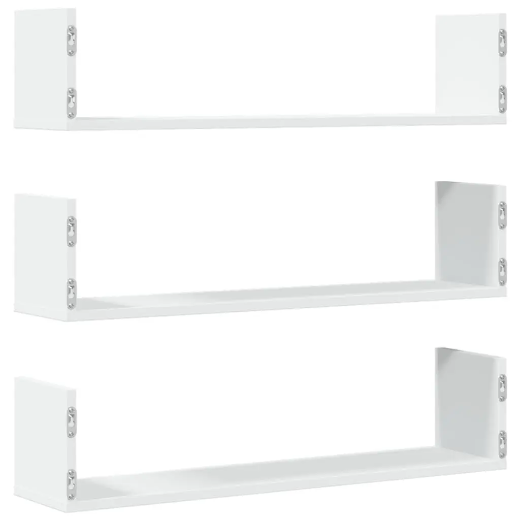 Wall Shelves White 80x18x18 cm Engineered Wood 3 Pieces Floating Storage Display Organiser