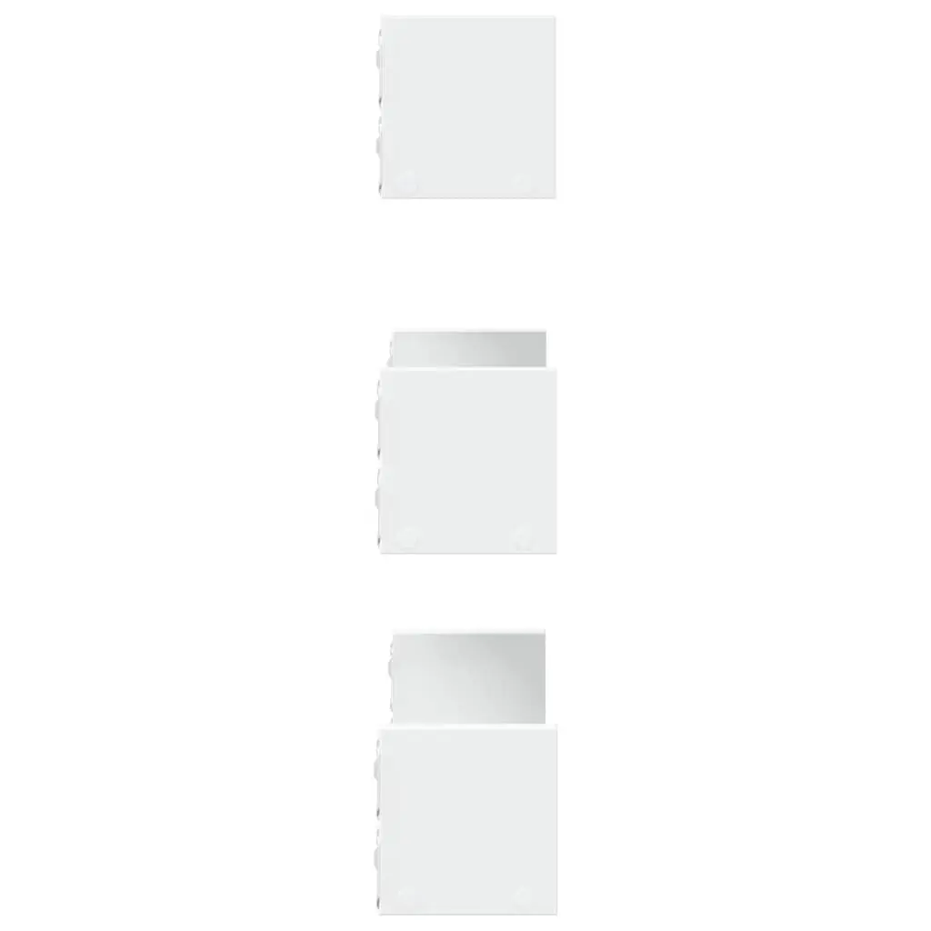 Wall Shelf White Floating 3 Piece Engineered Wood Storage Shelves for Bedroom Living Room