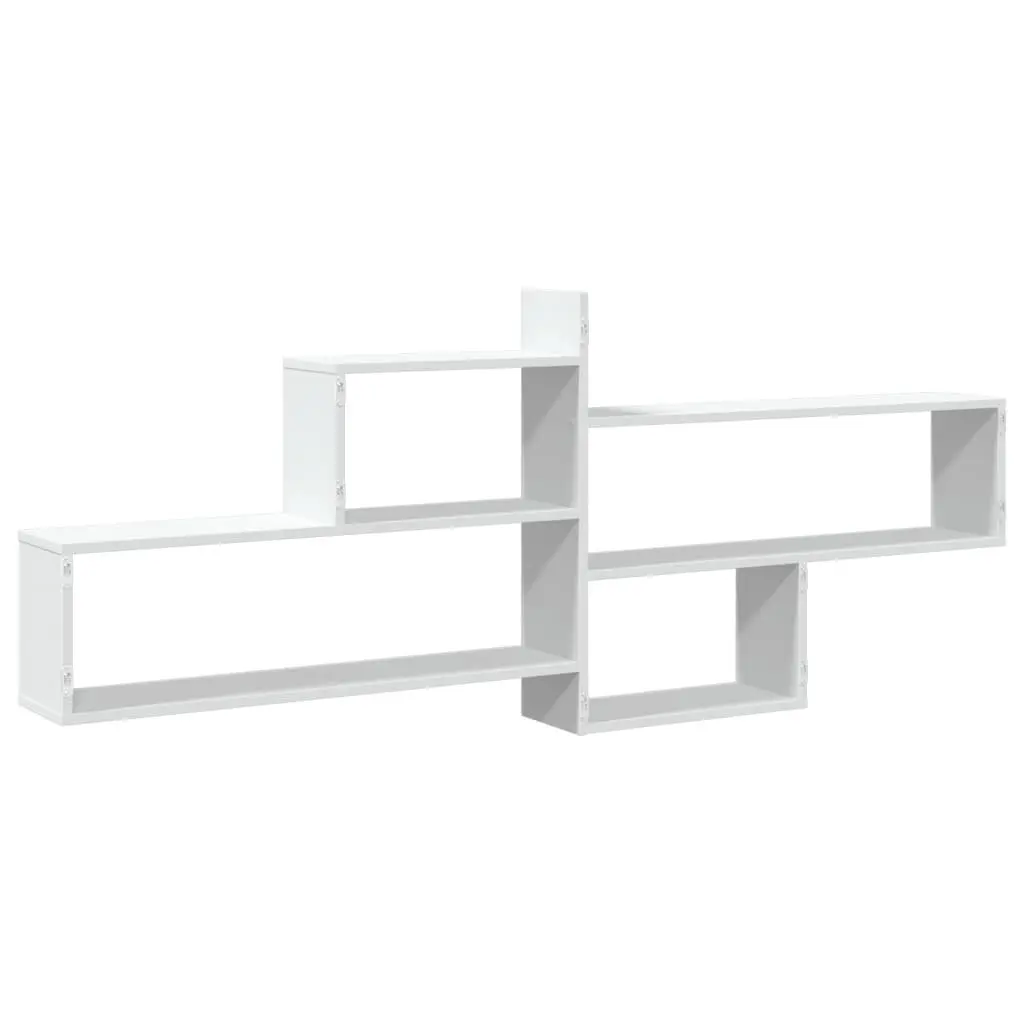 Wall Shelf White Floating Display Storage Organizer Engineered Wood