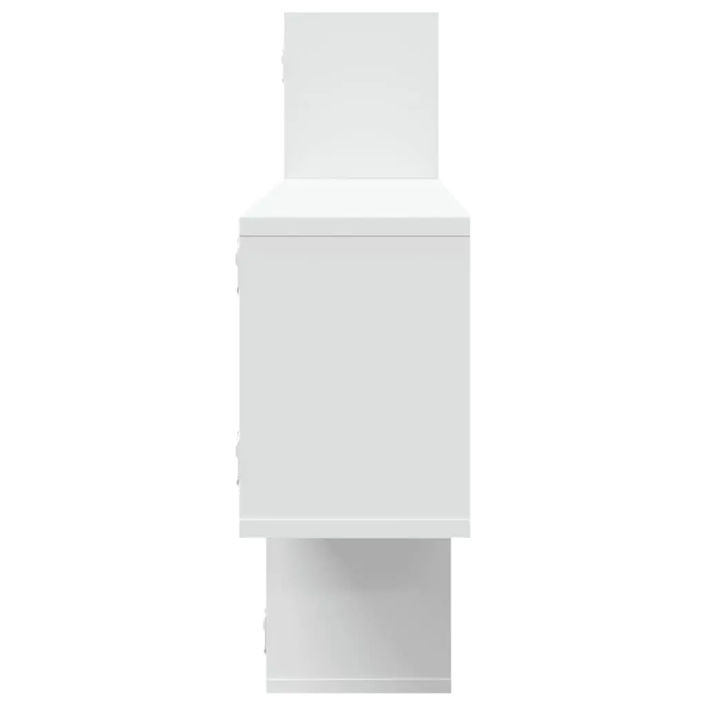 Wall Shelf White Floating Display Storage Organizer Engineered Wood