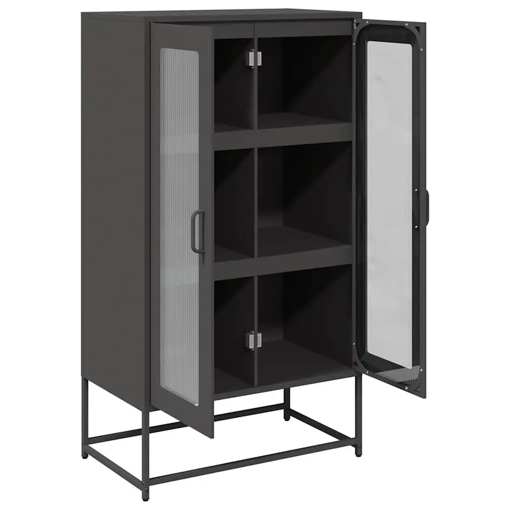 Black Highboard Storage Cabinet for Dining Rooms
