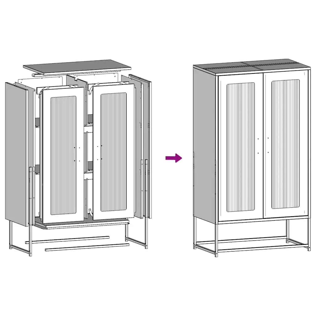 Black Highboard Storage Cabinet for Dining Rooms