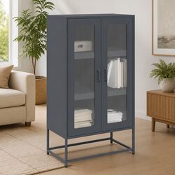 Anthracite Highboard Storage Cabinet for Dining Essentials
