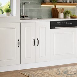 White Engineered Wood Sink Base Cabinet for Storage