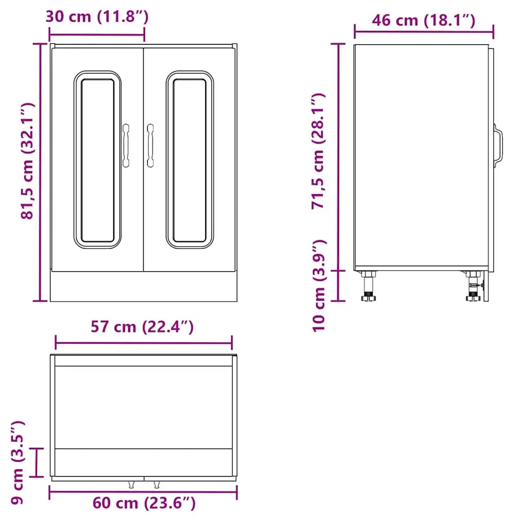 White Engineered Wood Sink Base Cabinet for Storage