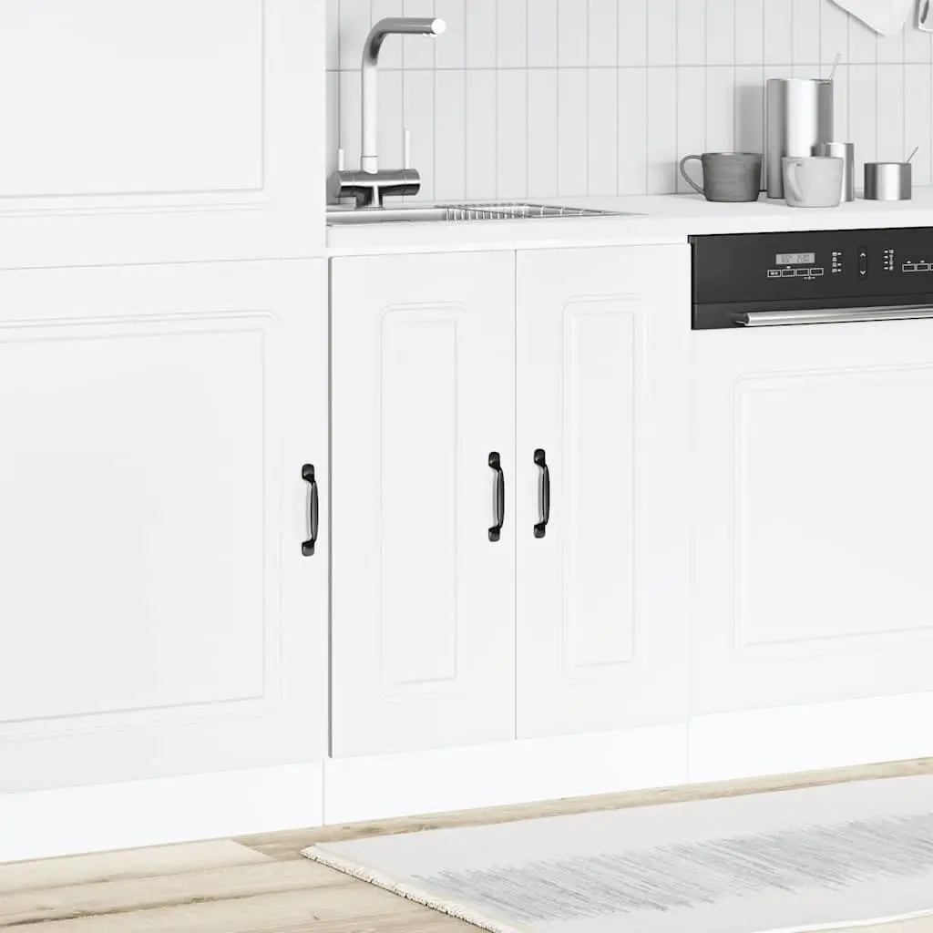 White Engineered Wood Sink Base Cabinet for Storage