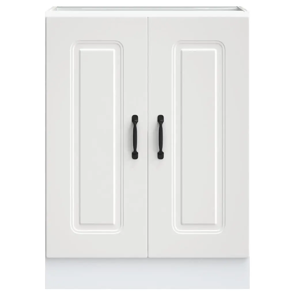 White Engineered Wood Sink Base Cabinet for Storage