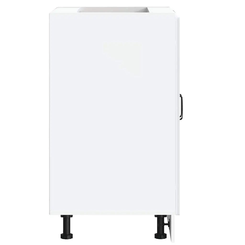 White Engineered Wood Sink Base Cabinet for Storage