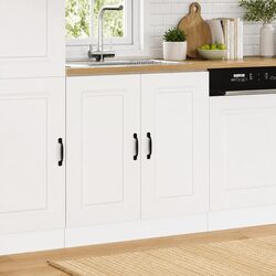 White Engineered Wood Sink Base Cabinet for Kitchen