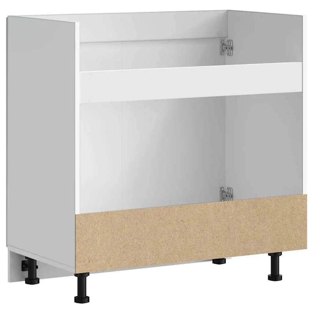 White Engineered Wood Sink Base Cabinet for Kitchen