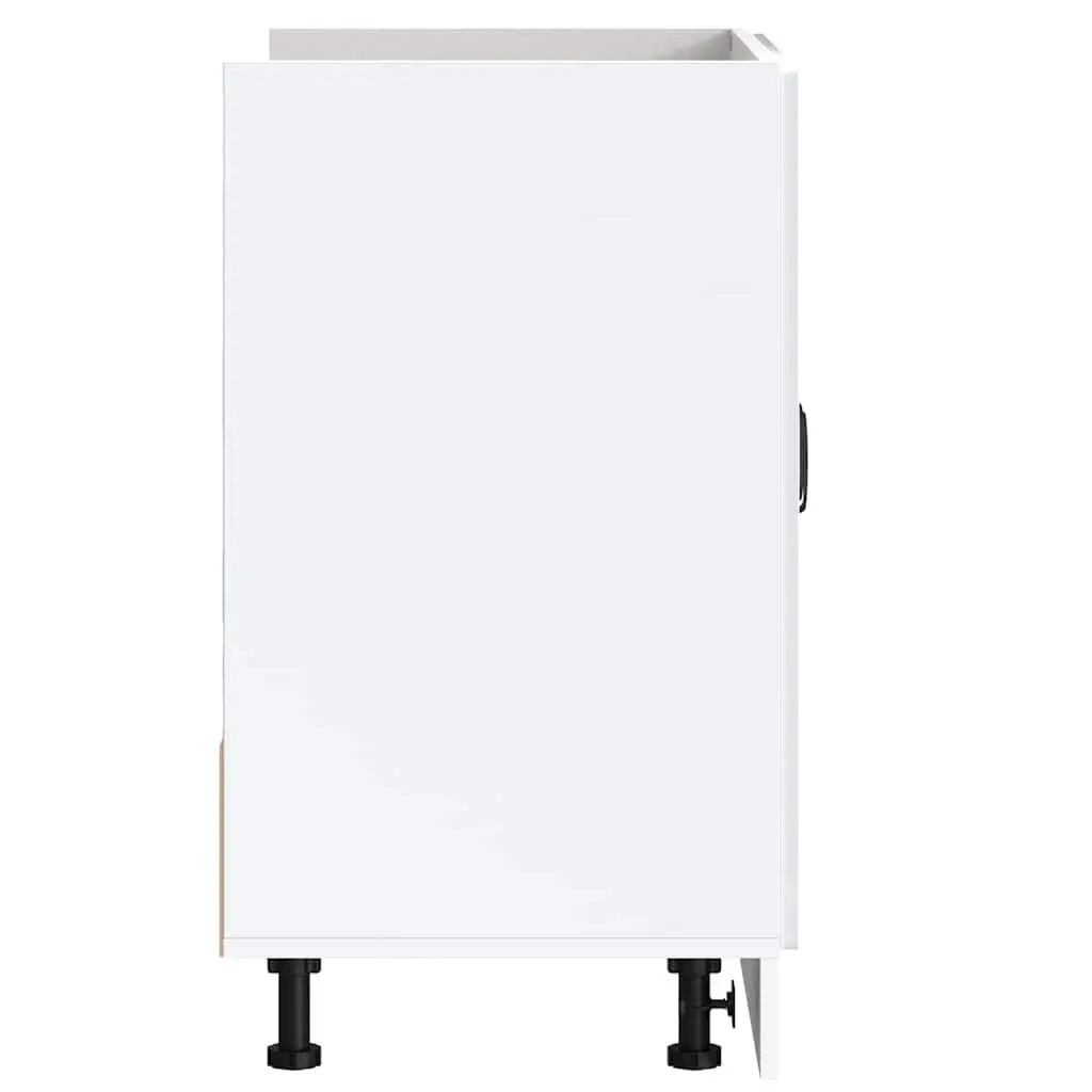 White Engineered Wood Sink Base Cabinet for Kitchen