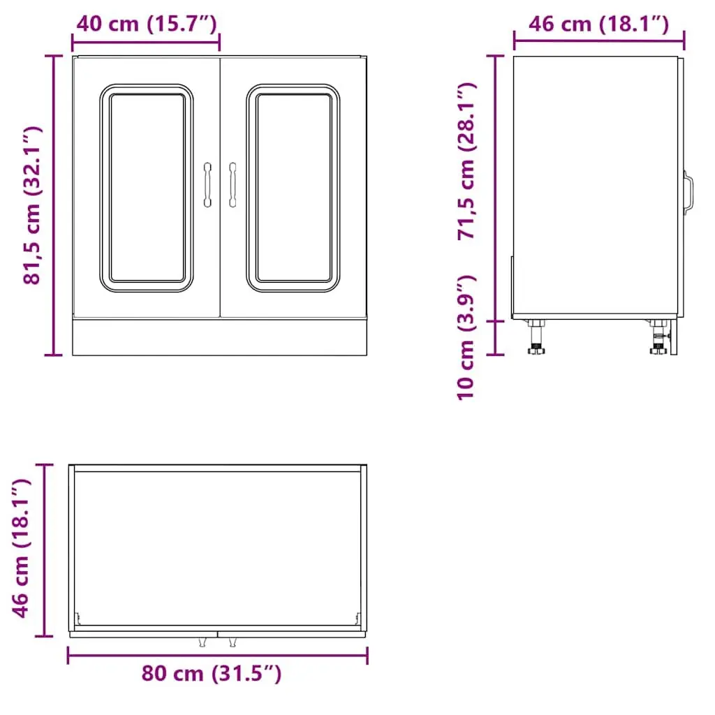 White Engineered Wood Sink Base Cabinet for Kitchen