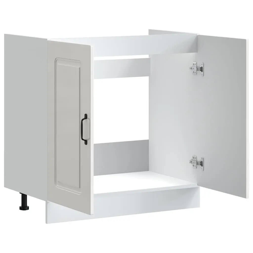 White High Gloss Sink Base Cabinet for Kitchen Storage