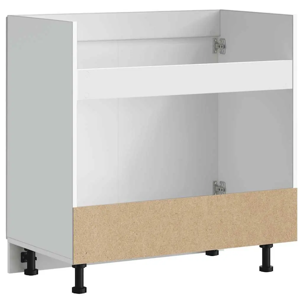 White High Gloss Sink Base Cabinet for Kitchen Storage