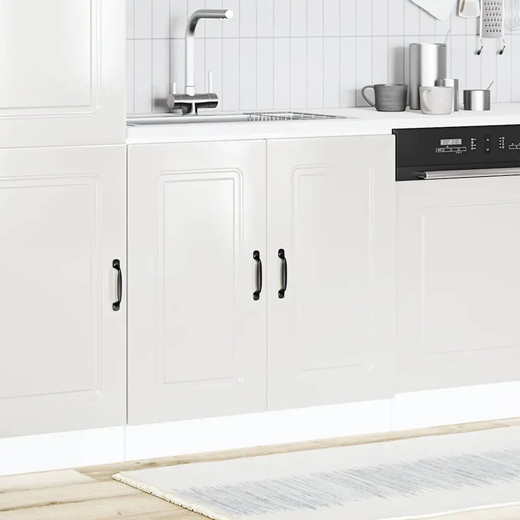 White High Gloss Sink Base Cabinet for Kitchen Storage