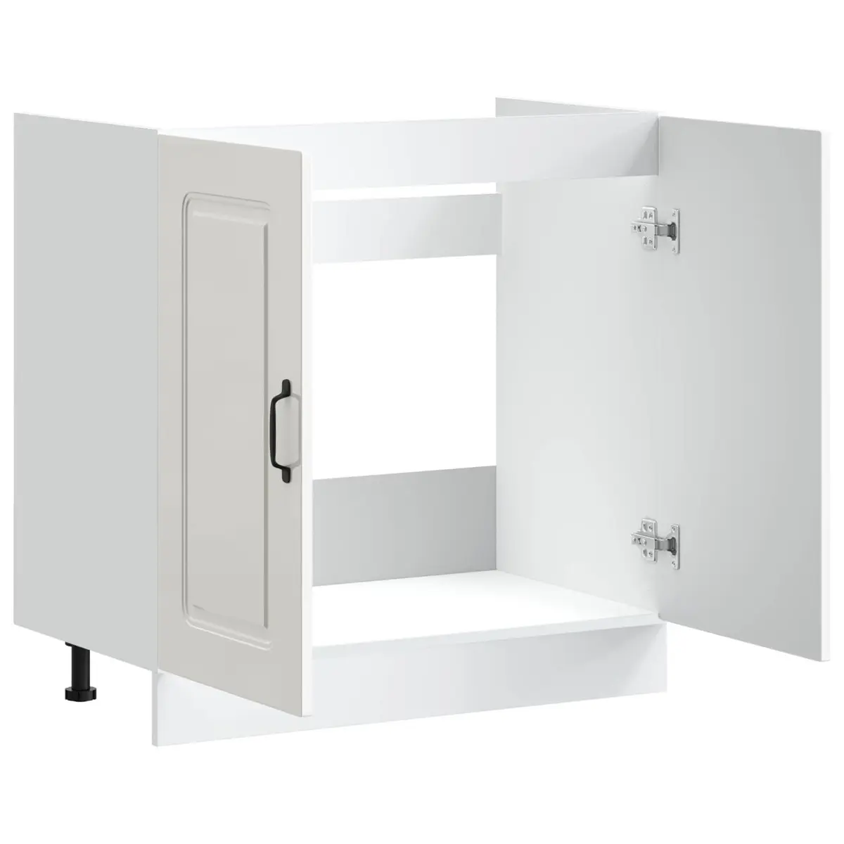 White High Gloss Sink Base Cabinet for Kitchen Storage