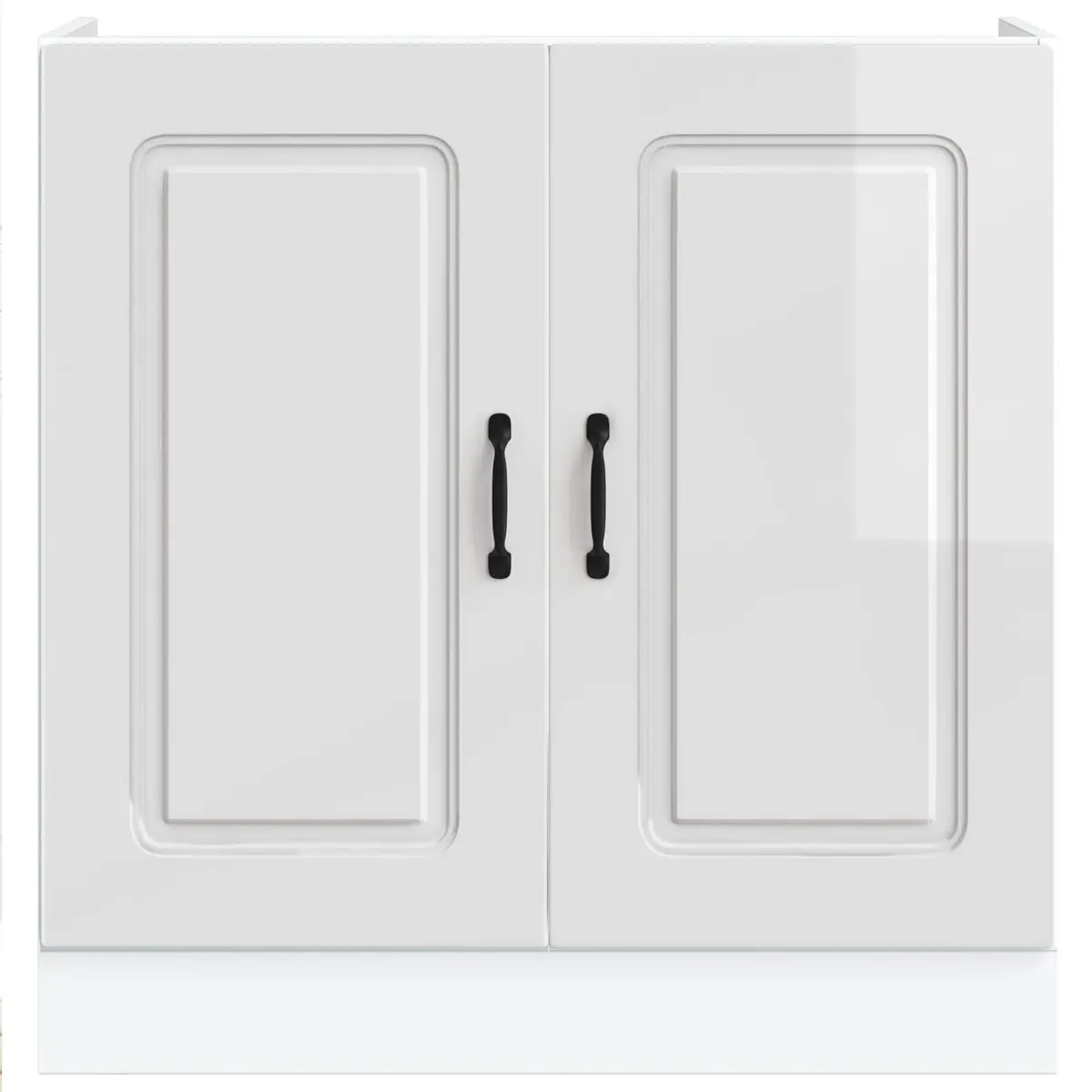 White High Gloss Sink Base Cabinet for Kitchen Storage