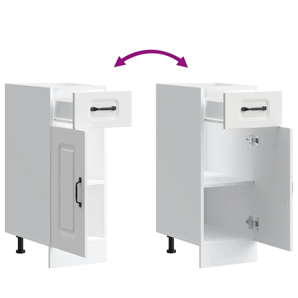 Engineered Wood Kitchen Storage Cupboard White Base Cabinet Adjustable Feet