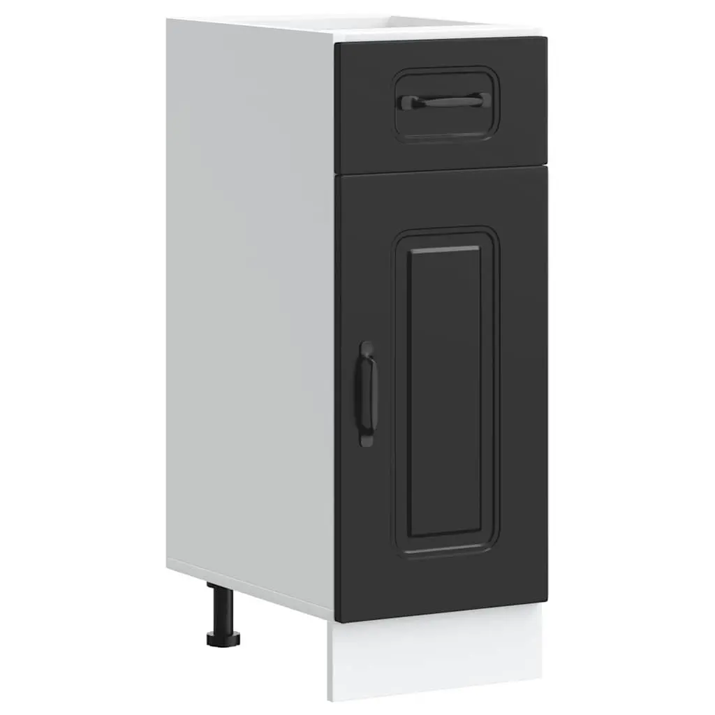 Black Engineered Wood Kitchen Base Cabinet with Door