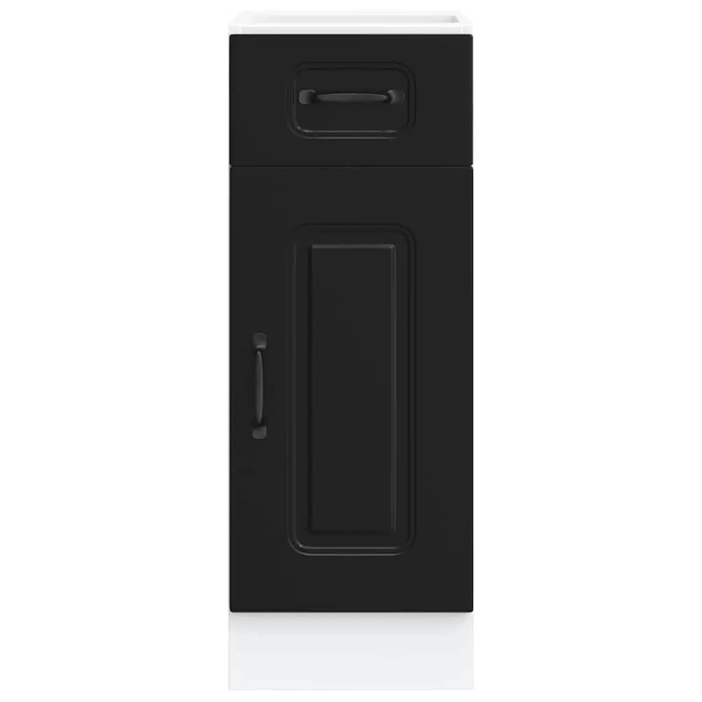 Black Engineered Wood Kitchen Base Cabinet with Door