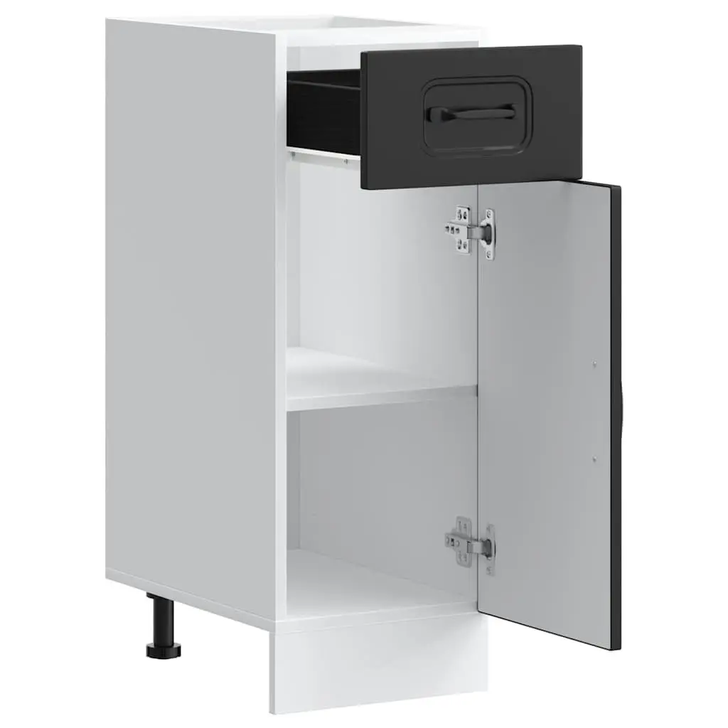 Black Engineered Wood Kitchen Base Cabinet with Door