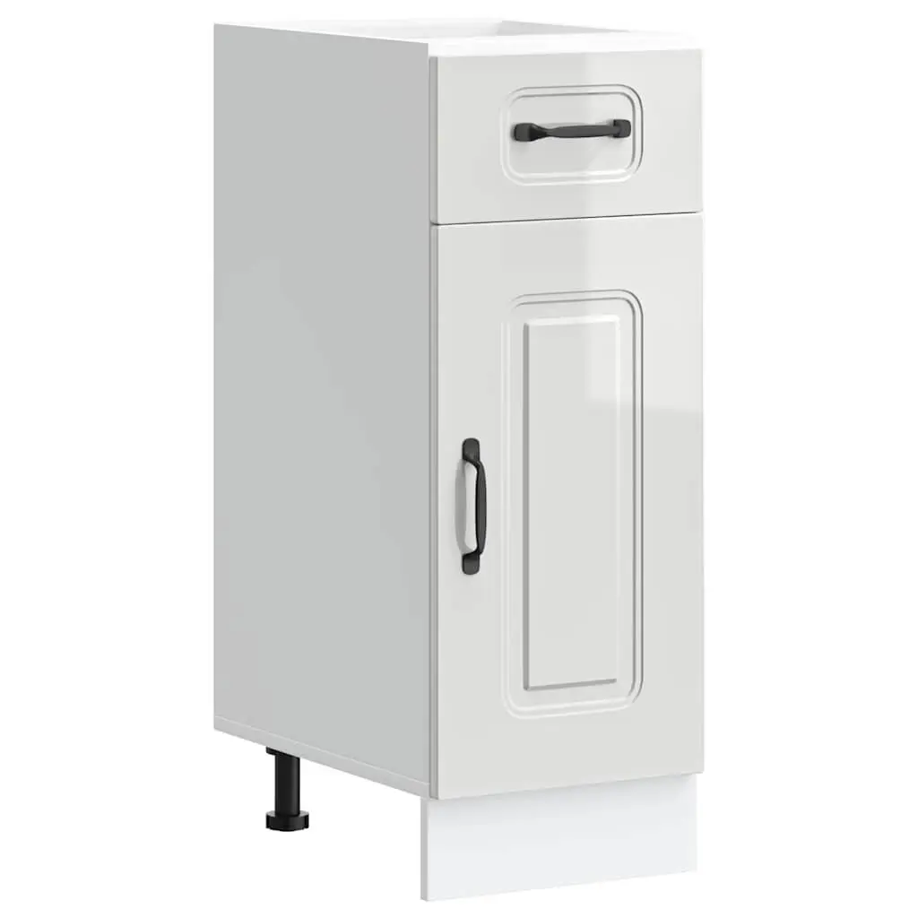 White High Gloss Engineered Wood Kitchen Base Cabinet