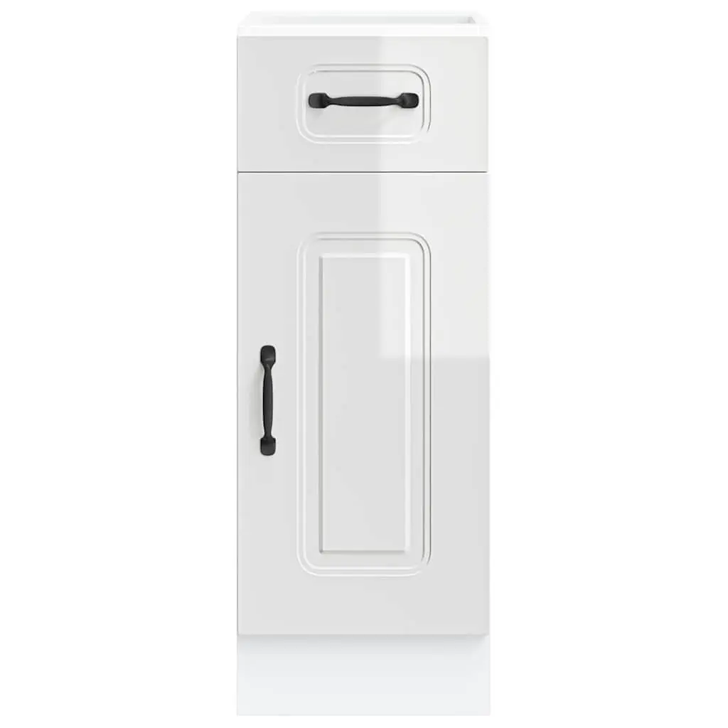 White High Gloss Engineered Wood Kitchen Base Cabinet