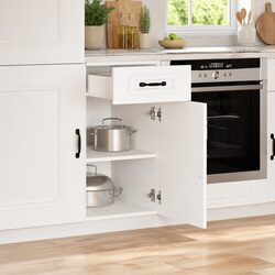 White Kitchen Base Cabinet with Adjustable Feet
