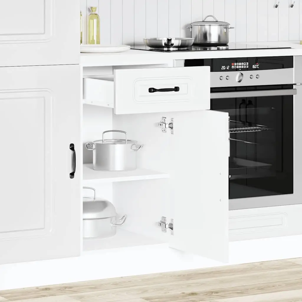 White Kitchen Base Cabinet with Adjustable Feet