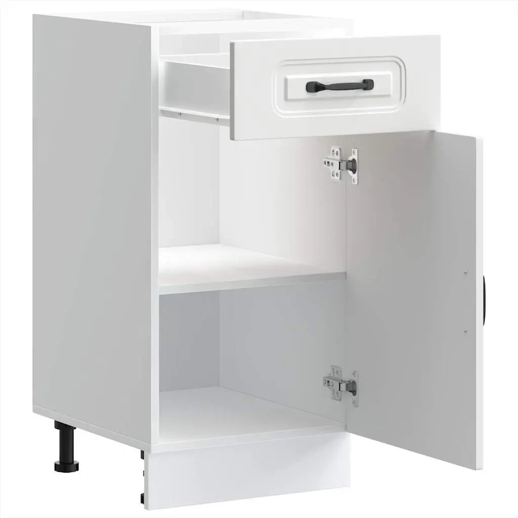 White Kitchen Base Cabinet with Adjustable Feet