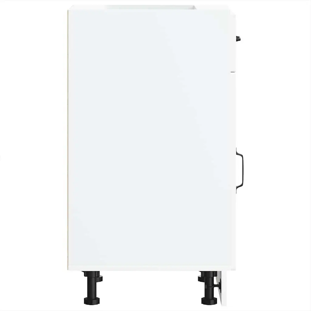 White Kitchen Base Cabinet with Adjustable Feet