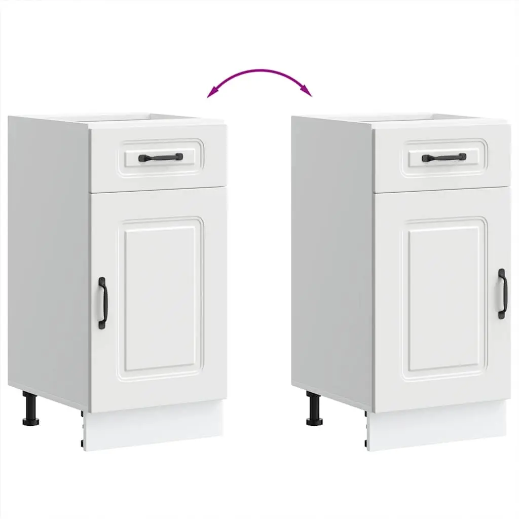 White Kitchen Base Cabinet with Adjustable Feet