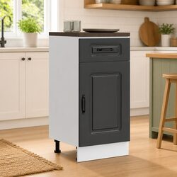 Black Engineered Wood Kitchen Base Cabinet for Storage