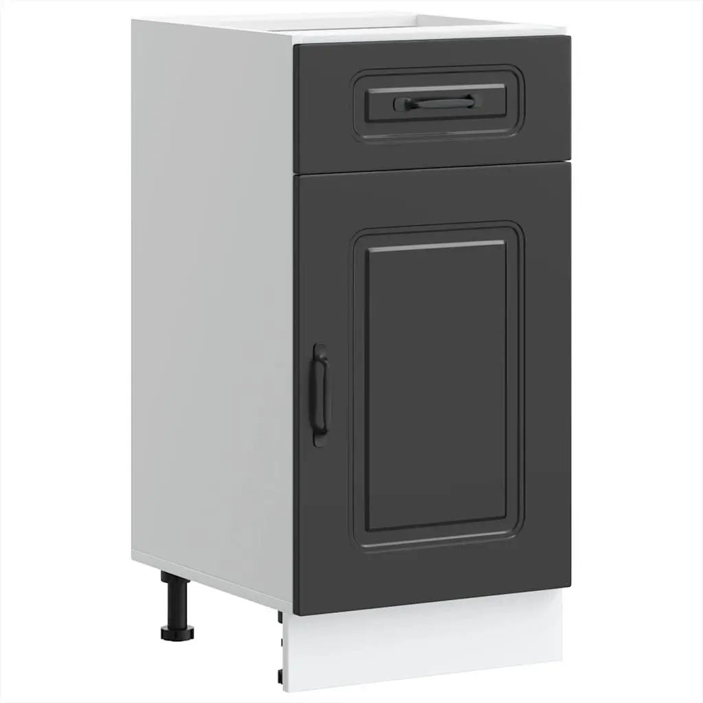 Black Engineered Wood Kitchen Base Cabinet for Storage