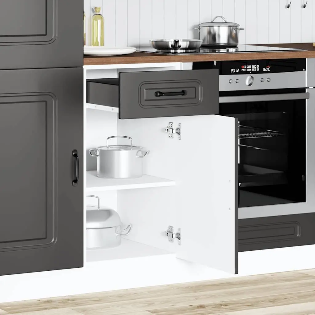 Black Engineered Wood Kitchen Base Cabinet for Storage