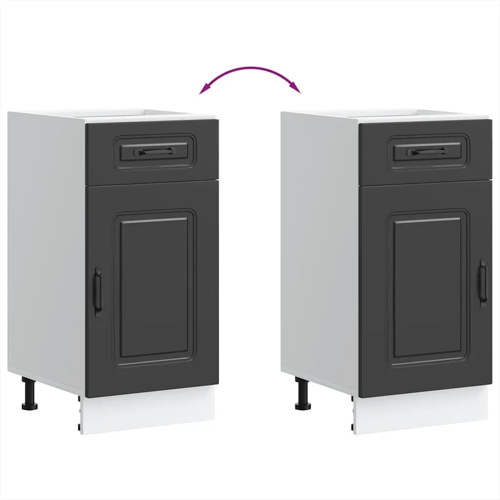 Black Engineered Wood Kitchen Base Cabinet for Storage