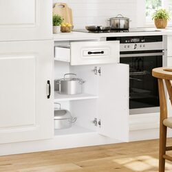 White High Gloss Kitchen Base Cabinet for Organised Living