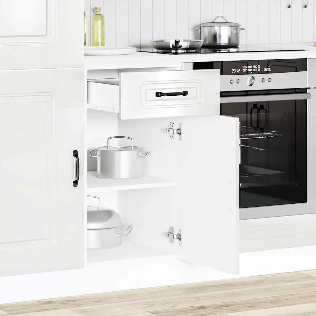 White High Gloss Kitchen Base Cabinet for Organised Living