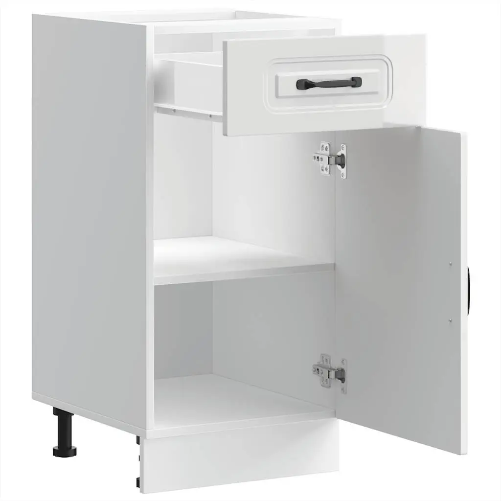 White High Gloss Kitchen Base Cabinet for Organised Living