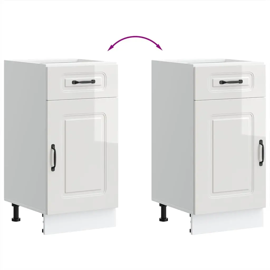 White High Gloss Kitchen Base Cabinet for Organised Living