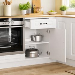 White Engineered Wood Kitchen Base Cabinet