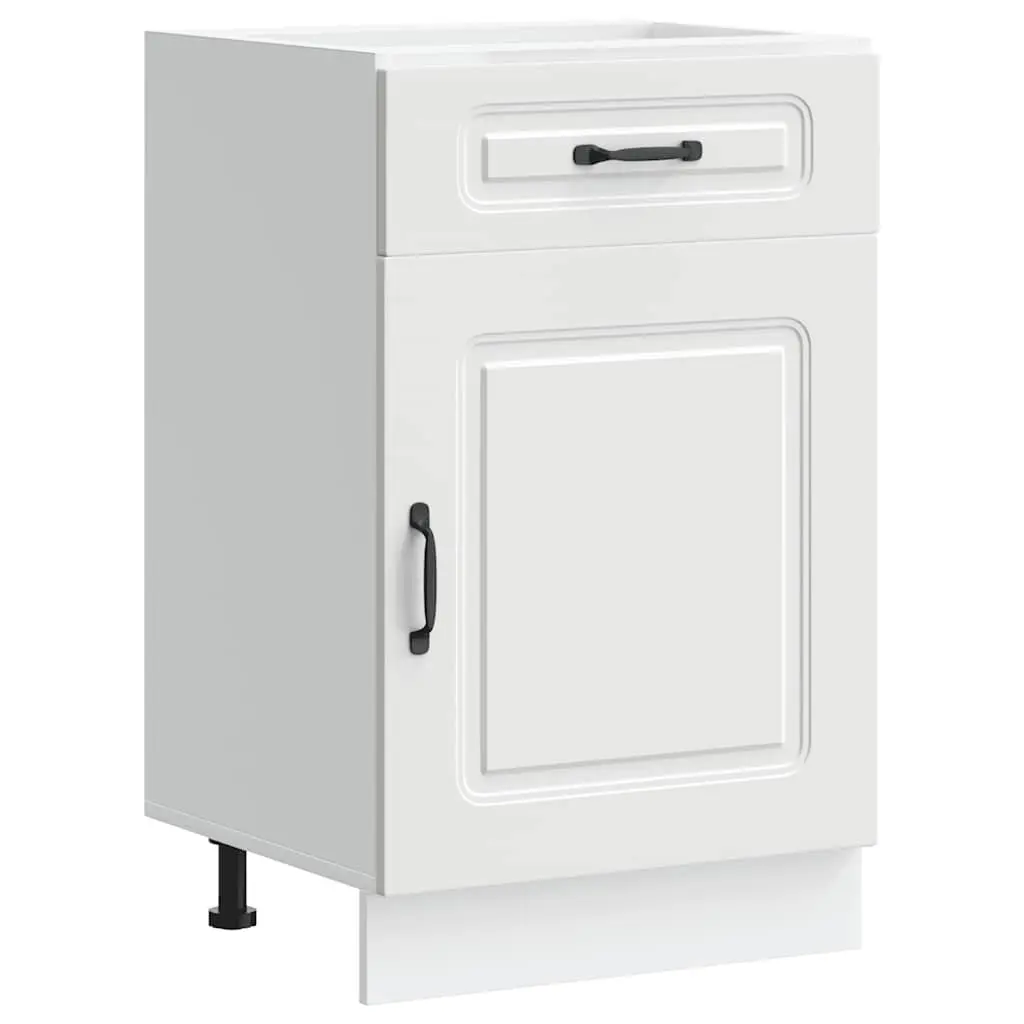 Kitchen Base Cabinet White Engineered Wood Storage Cupboard Size