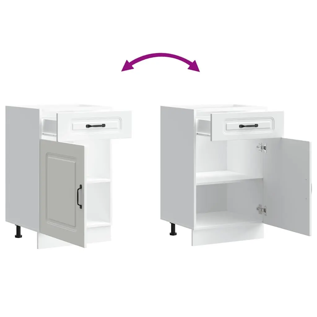 Kitchen Base Cabinet White Engineered Wood Storage Cupboard Size