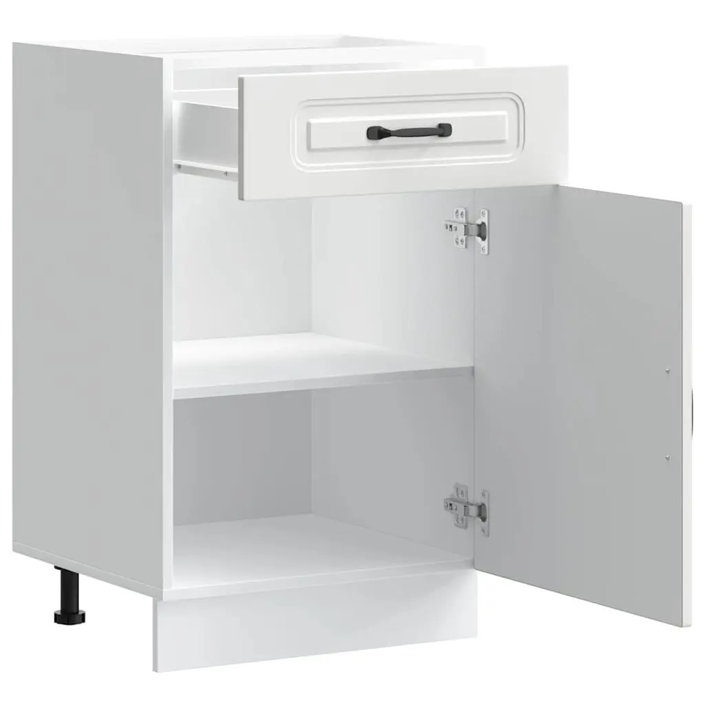 Kitchen Base Cabinet White Engineered Wood Storage Cupboard Size
