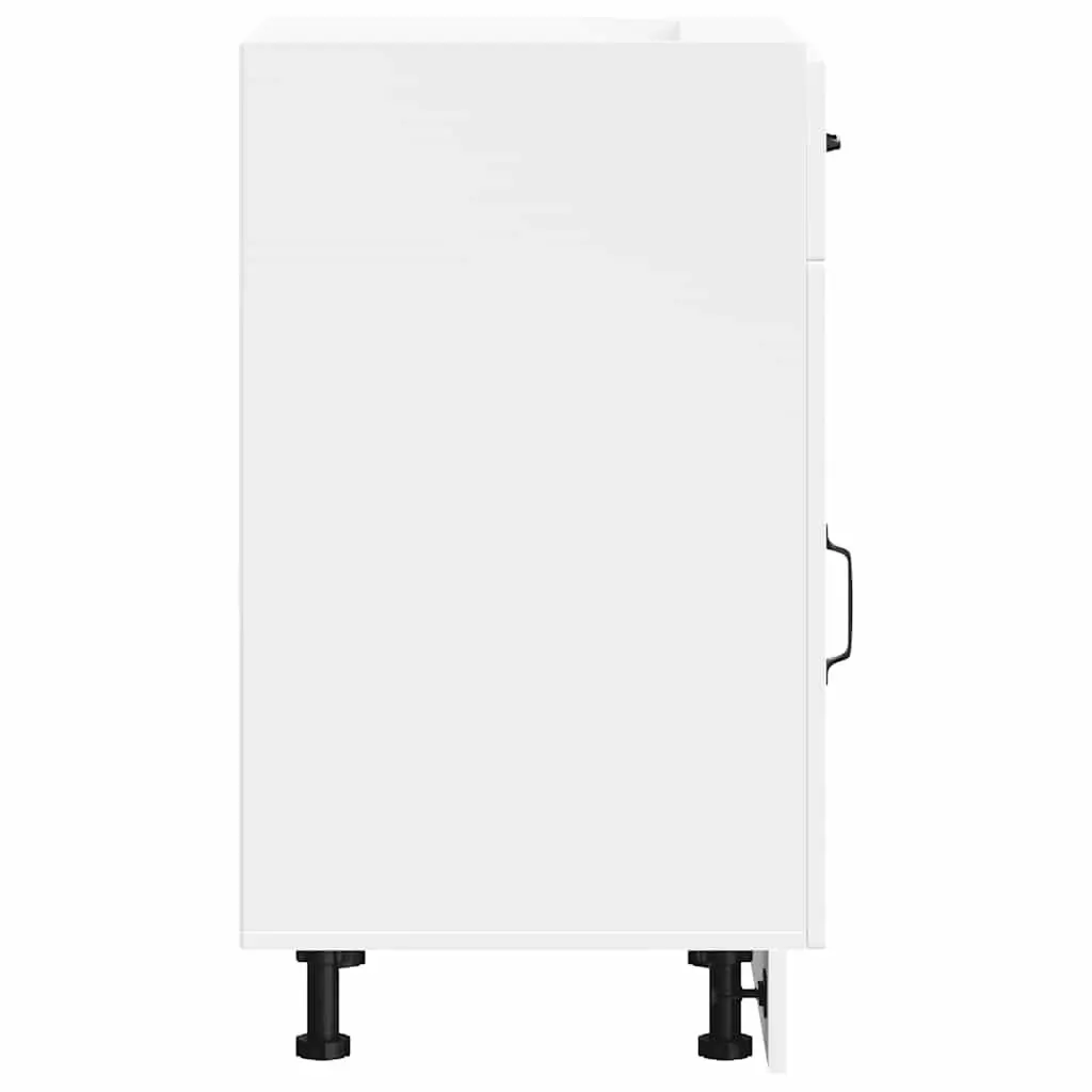 Kitchen Base Cabinet White Engineered Wood Storage Cupboard Size