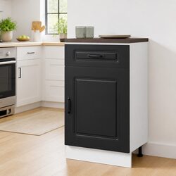 Elegant Black Kitchen Base Cabinet with Storage