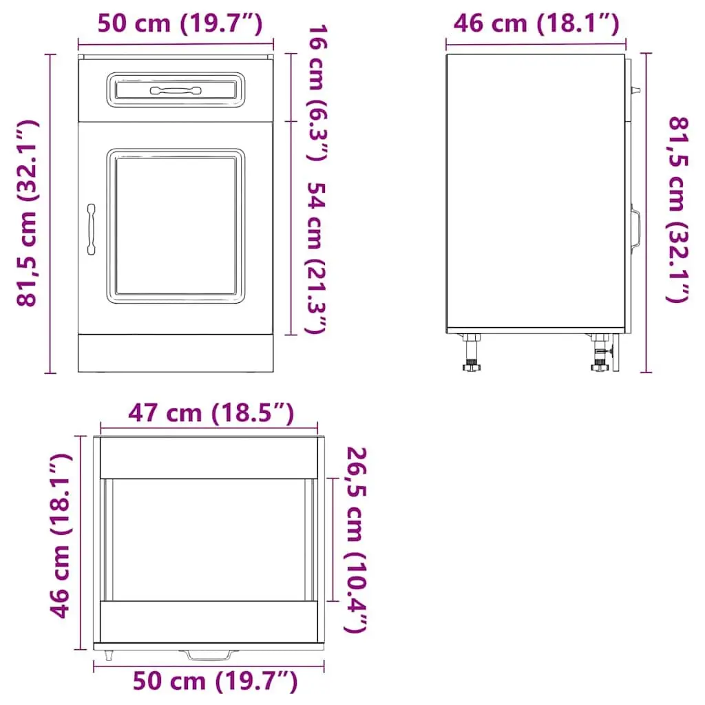 White High Gloss Kitchen Base Cabinet