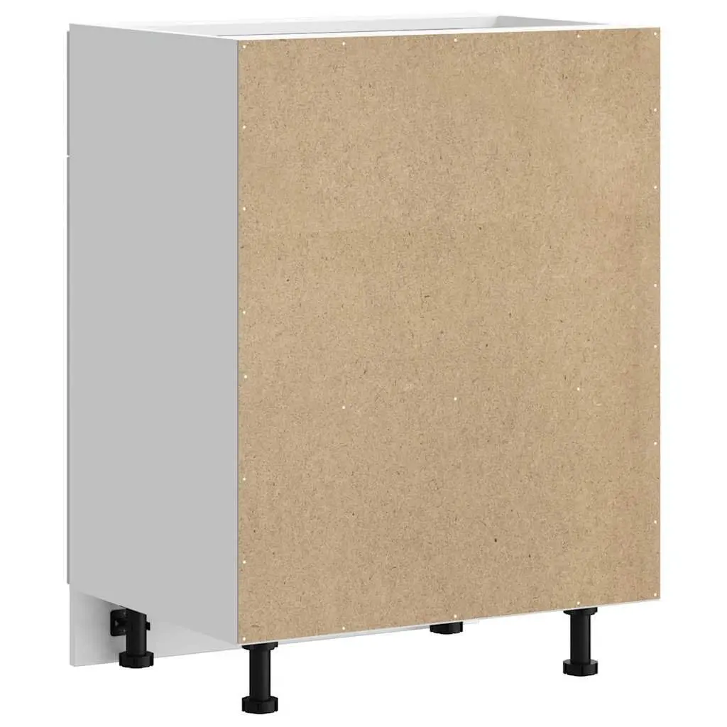 White Engineered Wood Kitchen Base Cabinet with Storage