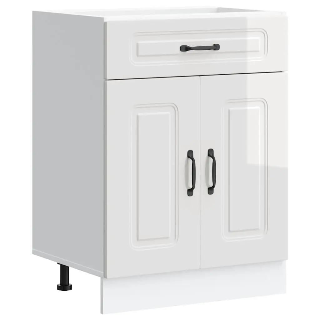 High Gloss White Kitchen Base Cabinet for Smart Storage