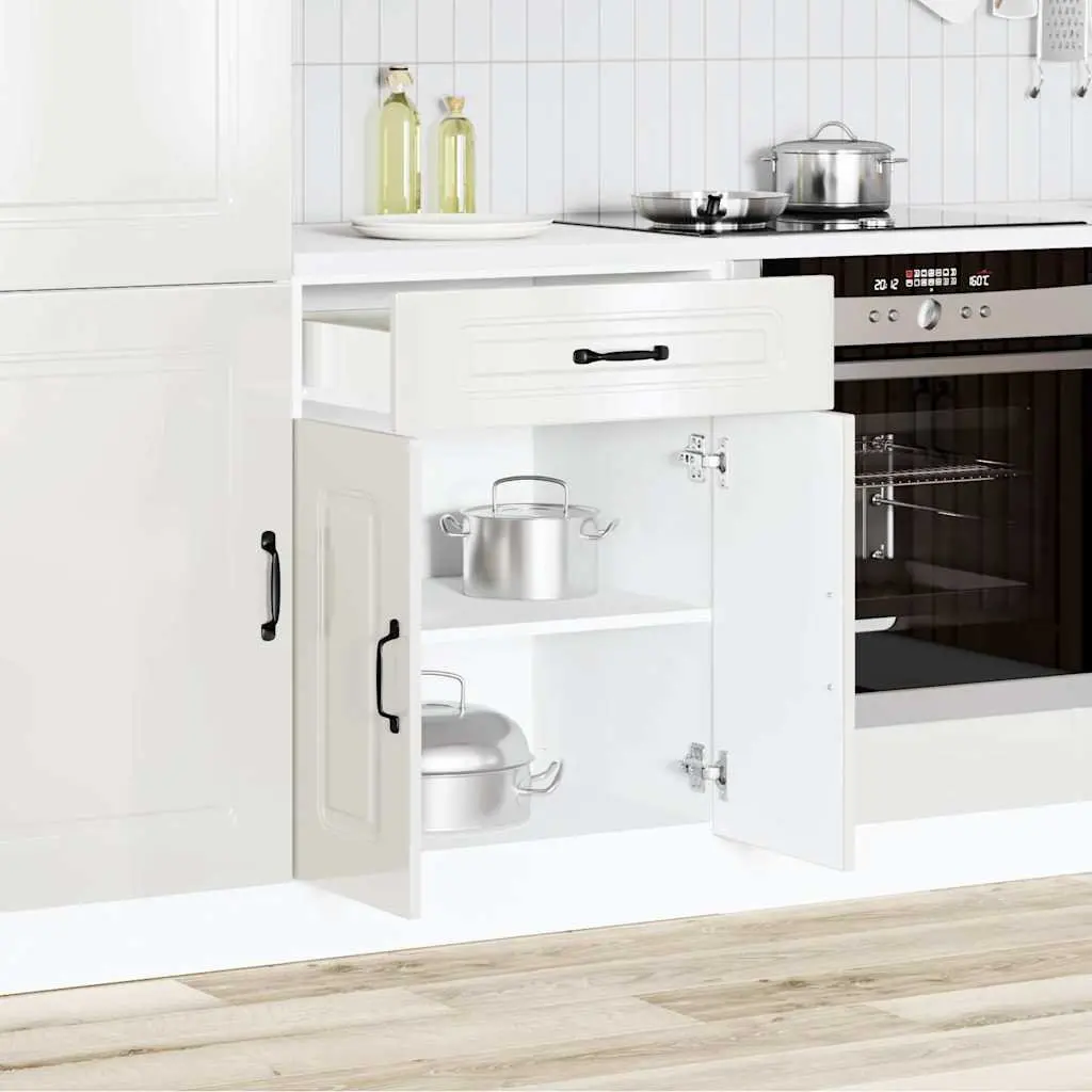 High Gloss White Kitchen Base Cabinet for Smart Storage
